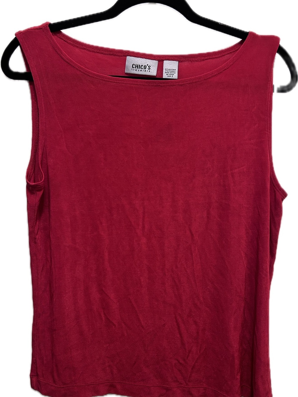 Chico's SZ 2 Travelers Womens Sleeveless Red Tank Top